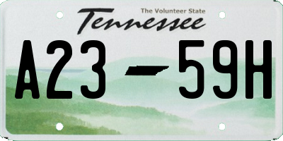 TN license plate A2359H