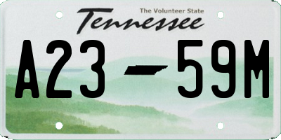 TN license plate A2359M