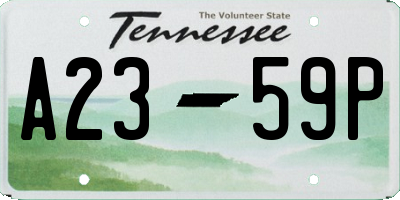 TN license plate A2359P