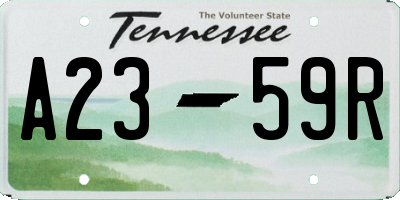 TN license plate A2359R