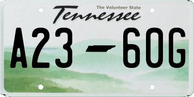 TN license plate A2360G