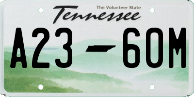 TN license plate A2360M