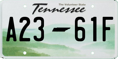 TN license plate A2361F