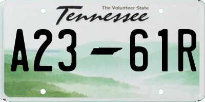 TN license plate A2361R