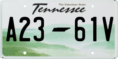 TN license plate A2361V