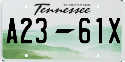 TN license plate A2361X