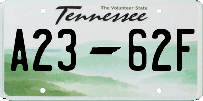 TN license plate A2362F