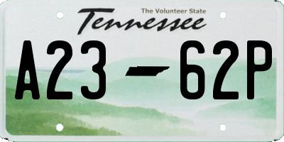 TN license plate A2362P
