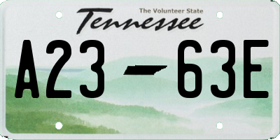 TN license plate A2363E