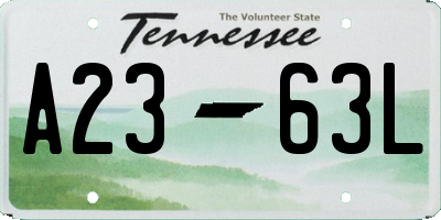 TN license plate A2363L