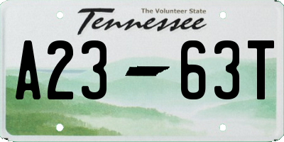 TN license plate A2363T