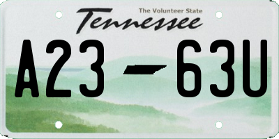 TN license plate A2363U