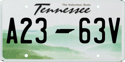 TN license plate A2363V