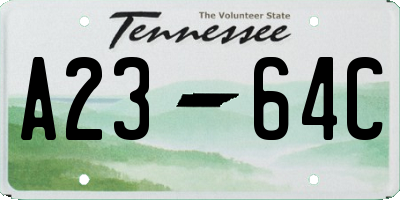 TN license plate A2364C