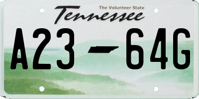 TN license plate A2364G