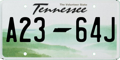 TN license plate A2364J