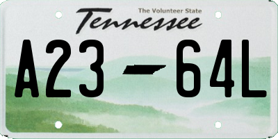 TN license plate A2364L
