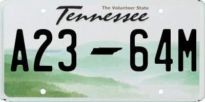 TN license plate A2364M