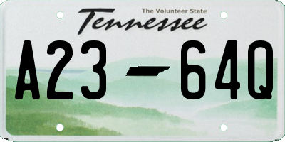 TN license plate A2364Q