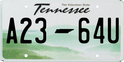 TN license plate A2364U
