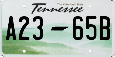 TN license plate A2365B