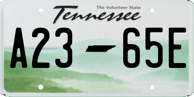 TN license plate A2365E
