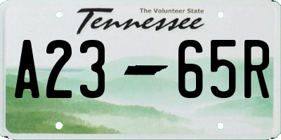 TN license plate A2365R