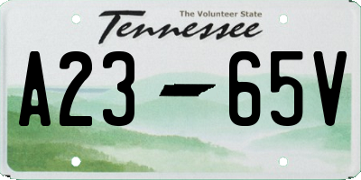 TN license plate A2365V