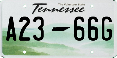 TN license plate A2366G