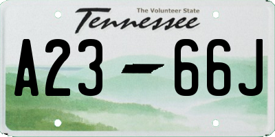 TN license plate A2366J
