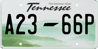 TN license plate A2366P