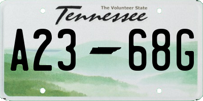 TN license plate A2368G