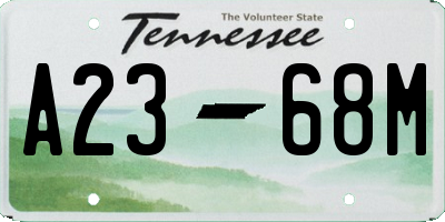 TN license plate A2368M