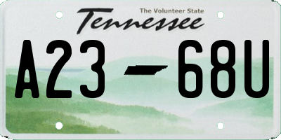 TN license plate A2368U