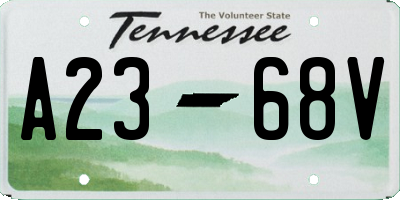 TN license plate A2368V