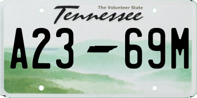 TN license plate A2369M