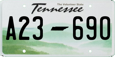 TN license plate A2369O