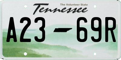TN license plate A2369R