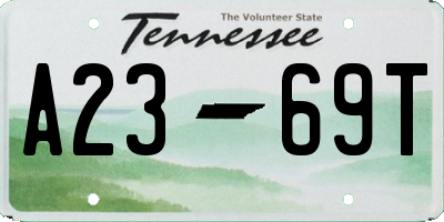 TN license plate A2369T