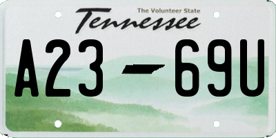 TN license plate A2369U