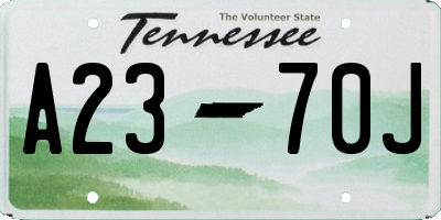 TN license plate A2370J