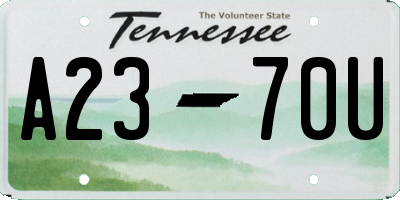 TN license plate A2370U