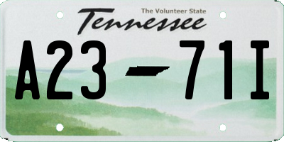 TN license plate A2371I