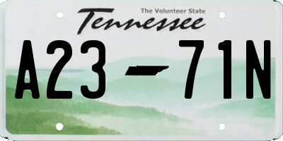 TN license plate A2371N