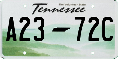 TN license plate A2372C