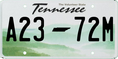 TN license plate A2372M