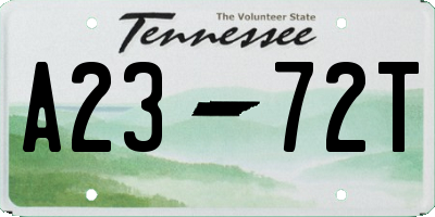 TN license plate A2372T