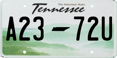 TN license plate A2372U