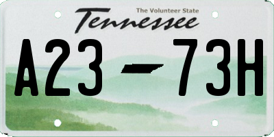 TN license plate A2373H