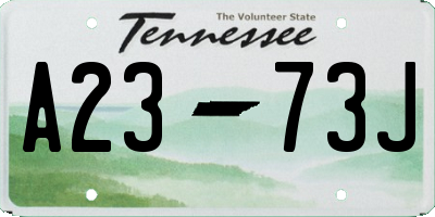 TN license plate A2373J